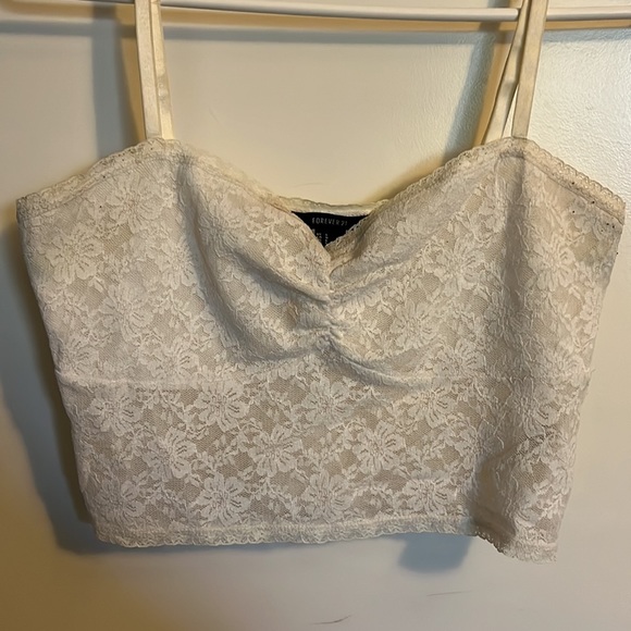 Forever 21 white/cream lace bralette - Picture 2 of 5
